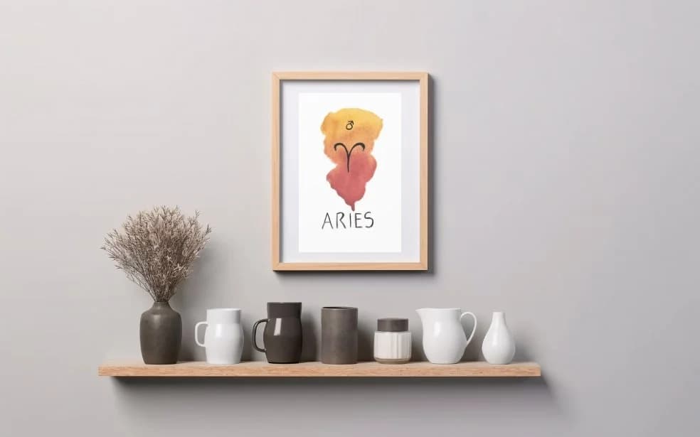 Aries Zodiac Sign Watercolor Art Print