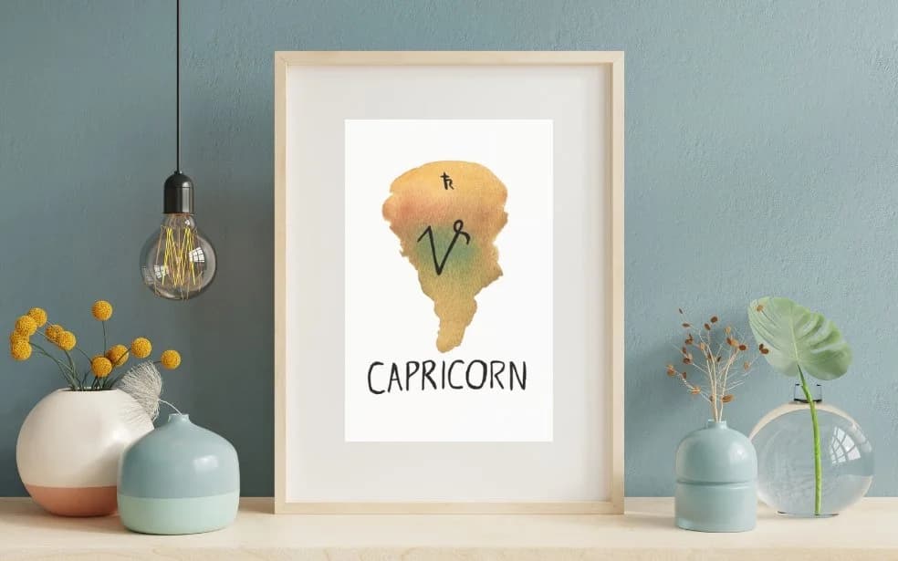 Capricorn Zodiac Sign Watercolor Art Print